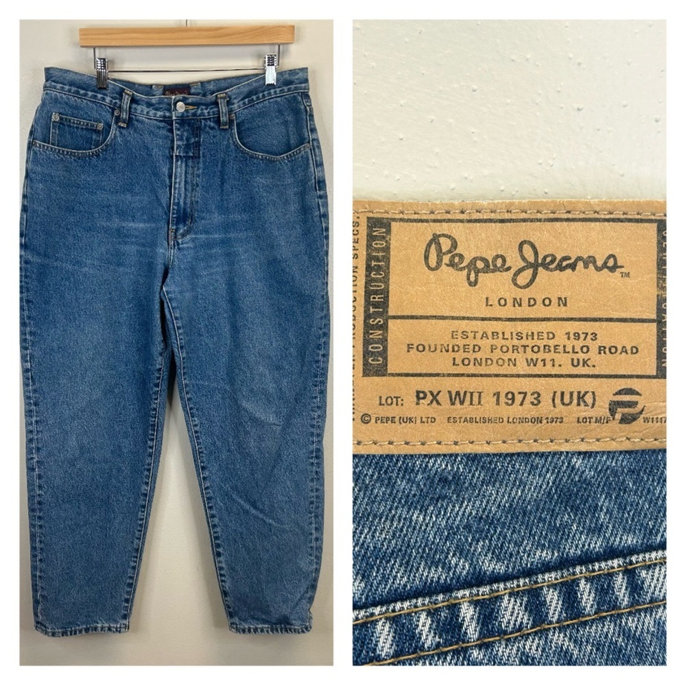 Vintage 90s Pepe Jeans Men's Blue Denim Jeans Size 33 Y2K EUC Wide Relaxed